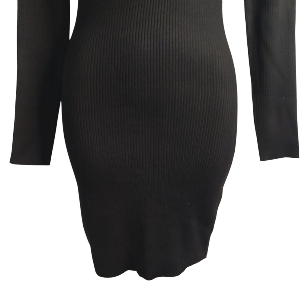 Arizona Jean Co Sweater Dress Women's Black 1/4 Zipper Stretch Comfy Size S NWT - Picture 4 of 7